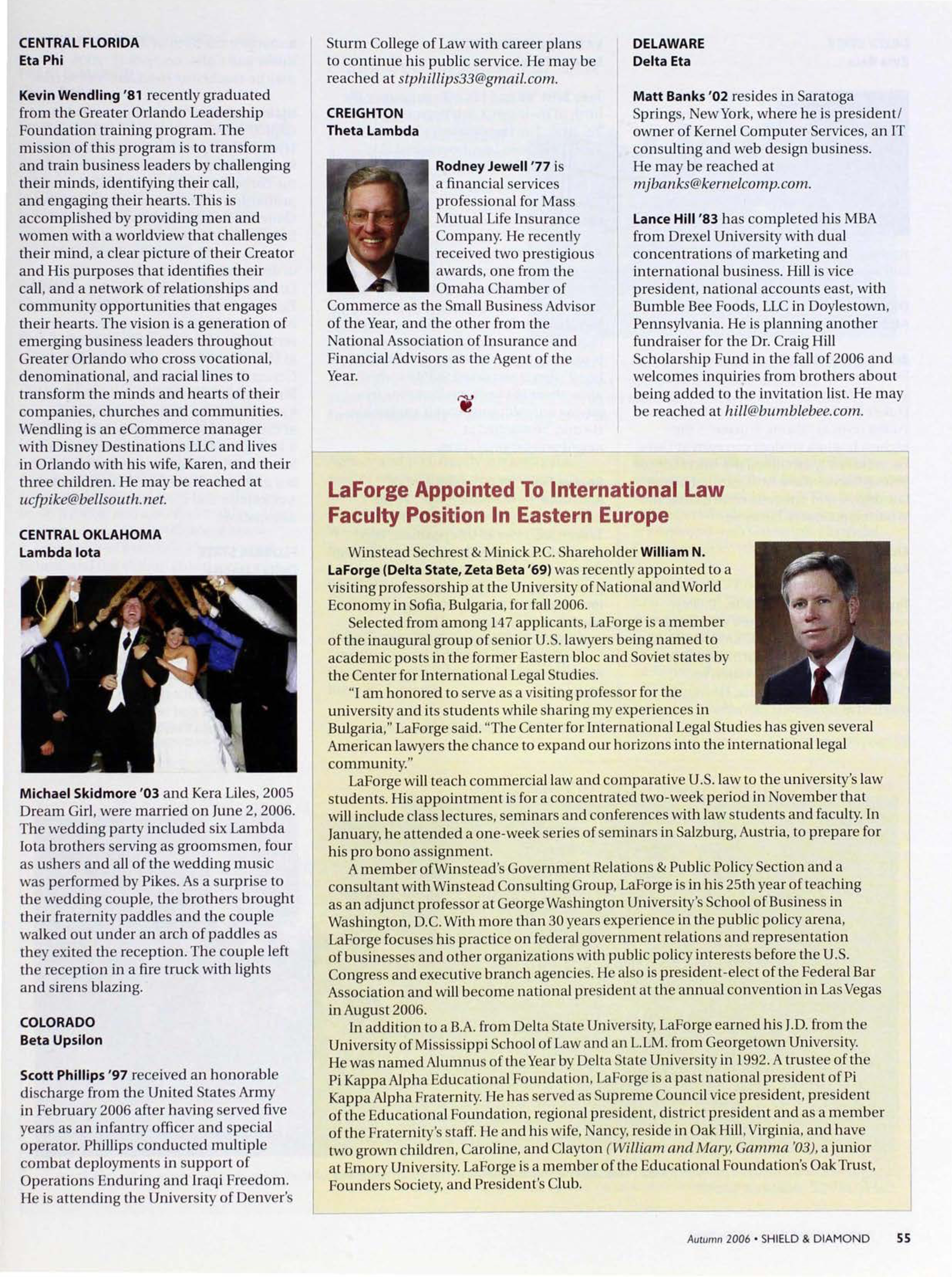 LaForge Appointed to International Law Faculty Position in Eastern Europe